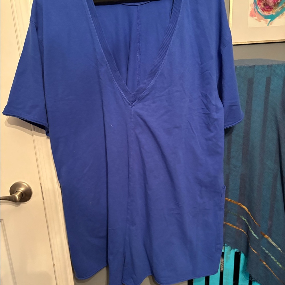 Free People Royal Blue V-Neck Romper